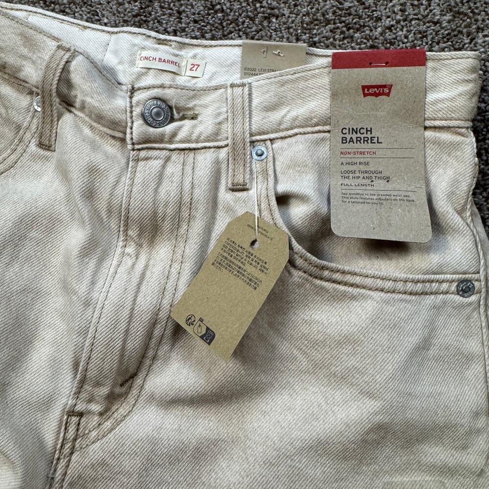 Levi's Cinch Barrel Women's High Rise jeans Size 27x31 Loose Cream Gorpcore - Picture 6 of 14